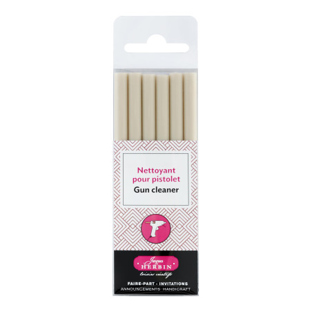 Herbin 35800T - Un paquet de 6 batons de cire pour nettoyage de votre pistolet à cire ,, ivoire