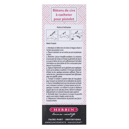 Herbin 35800T - Un paquet de 6 batons de cire pour nettoyage de votre pistolet à cire ,, ivoire