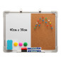 DOEWORKS Tableau Mixte 40 x 30cm Tableau Blanc Magnétique & Tableau en Liège, Double Face Tableaux d'affichage Mural pour Maison DOEWORKS Tableau Mixte 40 x 30cm Tableau Blanc Magnétique & Tableau en Liège, Double Face Tableaux d'affichage Mural pour Maison