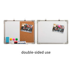 DOEWORKS Tableau Mixte 40 x 30cm Tableau Blanc Magnétique & Tableau en Liège, Double Face Tableaux d'affichage Mural pour Maison