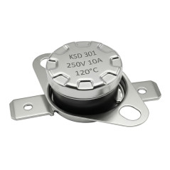Lumonic Interrupteur thermique 120°C Contact NC 250V 10A Interrupteur de température thermostat KSD301 Bimétal Protection thermi
