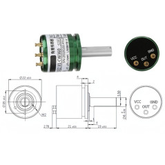 Jadeshay Capteur Hall Rotatif, Capteur d'angle de Hall Rotatif 0-360 Degrés Résolution 0.088 ° Cercle Complet 12Bits