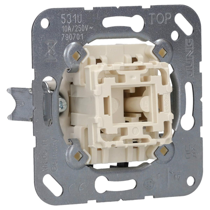 Jung 531U Mécanisme bouton poussoir 10 AX / 250 V ~ Simple fermeture Jung 531U Mécanisme bouton poussoir 10 AX / 250 V ~ Simple fermeture