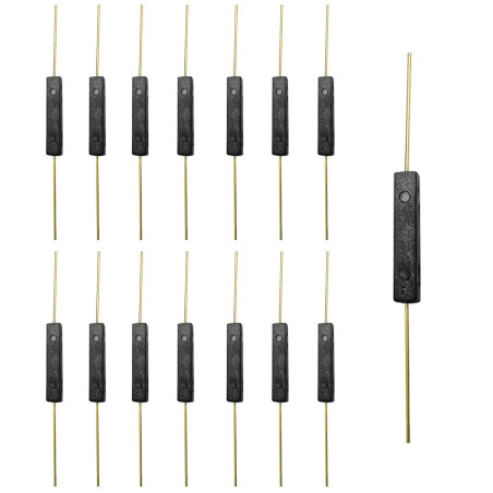 GTIWUNG 15 Pièces Interrupteur Reed, Reed Ouvert Interrupteur, Interrupteur Magnétique à Induction 2.5mm * 14mm, Reed Commutateu