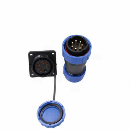 HangTon TY28 Connecteur mâle femelle d'aviation étanche 7 broches 25 A mâle et femelle sans soudure, déconnexion rapide pour dis