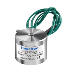 Heschen Électroaimant électromagnétique P25/20, OD 25 mm, DC 12 V, 5 kg