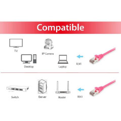 Equip 615587 Câble patch Cat.6 S/FTP Rose 50 m