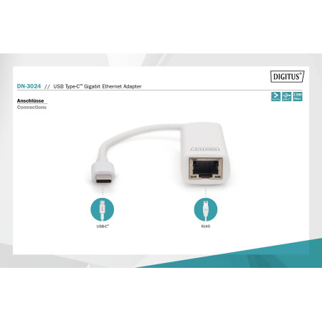 DIGITUS USB Type C 3.0 Gigabit Ethernet Adapter