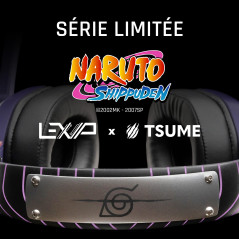 Lexip x Tsume - Casque Naruto Shippuden Sasuke - Prise Audio USB C - Commandes de contrôle du Volume et du Micro intégrées - Mic