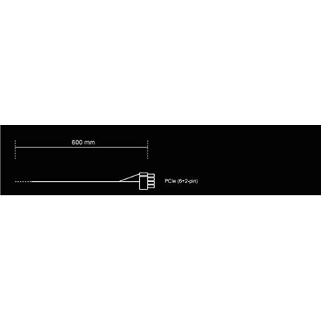 be quiet! Power Cable CP-6610, câble PCIe 6+2 broches, gainé individuellement, longueur 600 mm, extension haut de gamme pour BQ