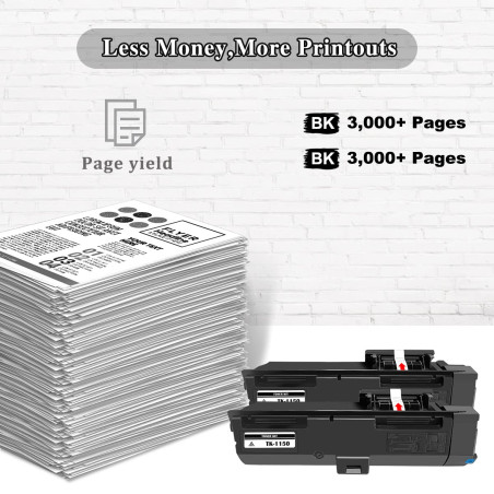 TOPRINT Cartouches de Toner Compatibles Kit Toner TK1150 TK-1150 TK 1150 3000 Pages 2 Noir 1T02RT0NL0 pour Imprimante Kyocera EC