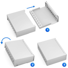 hb-digital Boîtier de panneau de brassage 8 ports pour modules Keystone avec par exemple prise RJ45 RJ11 Socket connecteur d'ant