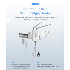 VONETS 2,4GHz WiFi Bridge Ethernet Répéteur sans Fil/Mini Routeur/Adaptateur RJ45 de Signal Hotspot, Alimentation DC/USB pour DV