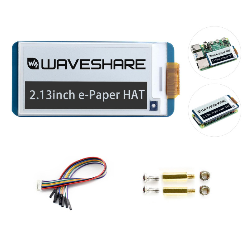 Waveshare 2.13inch e-Paper Display Hat 250x122 Resolution SPI E-Ink Screen Electronic Paper Module with Embedded Controller Part Waveshare 2.13inch e-Paper Display Hat 250x122 Resolution SPI E-Ink Screen Electronic Paper Module with Embedded Controller Part