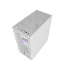 Boîtier PC Gaming Oversteel AERIS avec 2 Ventilateurs ARGB, Blanc
