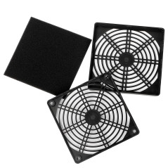 GELRHONR Ventilateur PC Filtre Grille 12 x 12 cm, Filtre à Poussière en PVC noir 122 mm Filtre de ventilateur d'ordinateur avec 