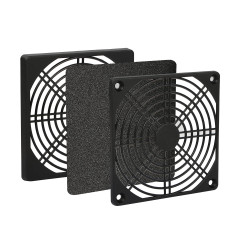 GELRHONR Ventilateur PC Filtre Grille 12 x 12 cm, Filtre à Poussière en PVC noir 122 mm Filtre de ventilateur d'ordinateur avec 