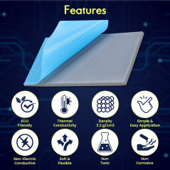 Gelid Solutions GP-Ultimate Coussin thermique 90 x 50 x 2,0 mm Excellente conduction thermique Remplissage idéal Installation fa