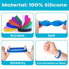 GOGO 12 Pièces Ensemble de Bracelets en Silicone pour Adulte - Bandes en Caoutchouc Assorties, Bijoux Cadeaux, Sport - KellyGree