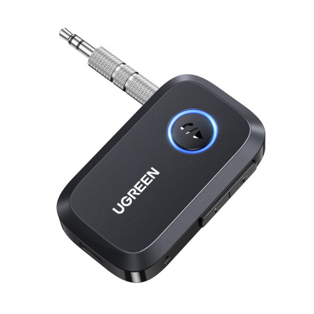UGREEN Récepteur Bluetooth 6.0 Jack Adaptateur AUX Voiture avec Micro Intégré Appels Mains Libres, Enceinte Casque Filaire, Câbl