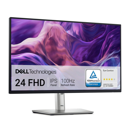 Dell P2425H 24" Full HD (1920x1080) Écran PC, 100Hz, IPS, 5ms, 99% sRGB, USB-C, DisplayPort, HDMI, VGA, 4X USB, Garantie 3 Ans, 