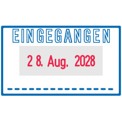 Trodat 4750/L1 Printy Tampon dateur avec plaque texte « Eingegangen » Noir (Version Allemande)