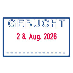 Trodat 4750/L7 Printy Tampon dateur avec plaque texte « Gebucht » Noir [Français non garanti]