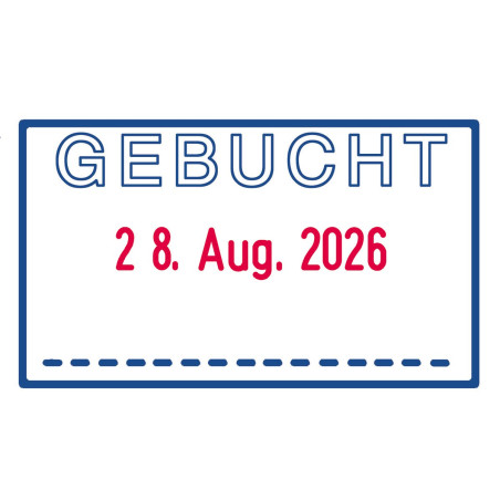 Trodat 4750/L7 Printy Tampon dateur avec plaque texte « Gebucht » Noir [Français non garanti]