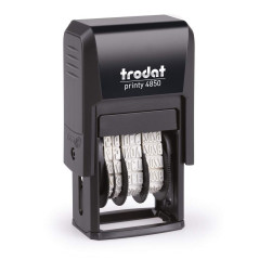 trodat Datumstempel Printy Dater 4850L "GEBUCHT", blau/rot