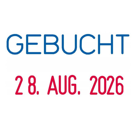 trodat Datumstempel Printy Dater 4850L "GEBUCHT", blau/rot