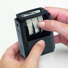 trodat Datumstempel Printy Dater 4850L "GEBUCHT", blau/rot