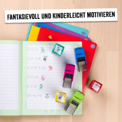 Trodat edy FIX Tampon de motivation pour enseignants et éducateurs, kit de tampons de motivation - 1 motif étoile Prima allemand