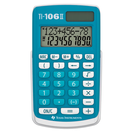 Texas Instruments TI-106 II - Calculatrice Scientifique Solaire, Une Calculatrice de Poche Durable et Facile à Utiliser avec Qua