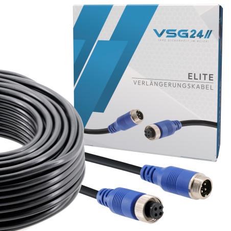 VSG24 29124 – Câble de rallonge pour systèmes de recul, camion, van, camping-car, câble à 4 broches, étanche à l'eau selon IP67,