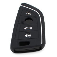 Finest-Folia Coque de Protection en Silicone pour Clé de Voiture 4 Boutons .Schwarz Weiß
