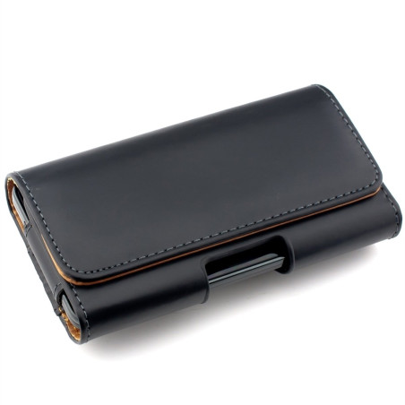 kwmobile Étui de Ceinture 14,4 x 7 cm pour Téléphone Portable - Étui Ceinture Universel Simili Cuir - Sacoche Smartphone avec Cr