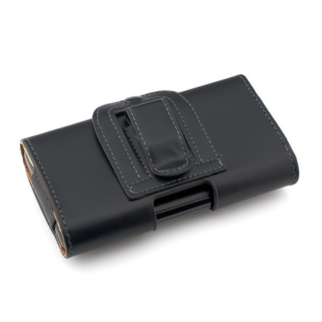 kwmobile Étui de Ceinture 14,4 x 7 cm pour Téléphone Portable - Étui Ceinture Universel Simili Cuir - Sacoche Smartphone avec Cr