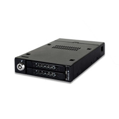 Icy Dock Rack Mobile, boîtier de Rack Robuste en métal pour 2 x SSD ou HDD 2.5" SATA dans 1 Baie de 3.5 avec système Raid intégr