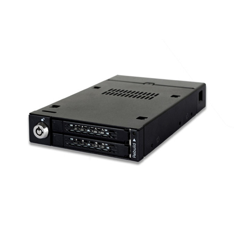 Icy Dock Rack Mobile, boîtier de Rack Robuste en métal pour 2 x SSD ou HDD 2.5" SATA dans 1 Baie de 3.5 avec système Raid intégr Icy Dock Rack Mobile, boîtier de Rack Robuste en métal pour 2 x SSD ou HDD 2.5" SATA dans 1 Baie de 3.5 avec système Raid intégr