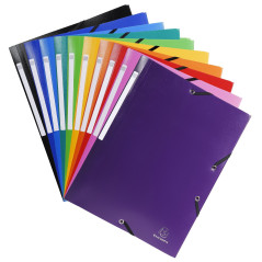 Exacompta - Réf. 55800E - Carton de 25 chemises à élastiques Opak - pochettes 3 rabats - en polypropylène opaque - dimensions 24