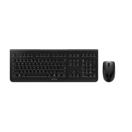 CHERRY DW 3000, Ensemble Clavier et Souris sans Fil, Disposition EU (QWERTY), Connexion Radio 2,4 GHz, Design Plat, Touches sile