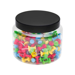 Wedo 90105420079 épingles Diabolo forme, 200 Pièces, aiguille Longueur 12 mm, diamètre de la tête 10 mm dans boîte pratique, cou