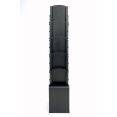 DISPLAY SALES Présentoir à borchure noir sur pied | Support avec 5 compartiments en acrylique | Porte brochures pliable avec sac
