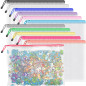 A4 pochette transparente zippée 12Pcs Pochette Document, 12 Couleurs Pochette Plastique pour Stockage documents, Cosmétiques et A4 pochette transparente zippée 12Pcs Pochette Document, 12 Couleurs Pochette Plastique pour Stockage documents, Cosmétiques et