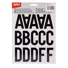 Apli Adhésives lettres/numéros/signes 50 mm Noir