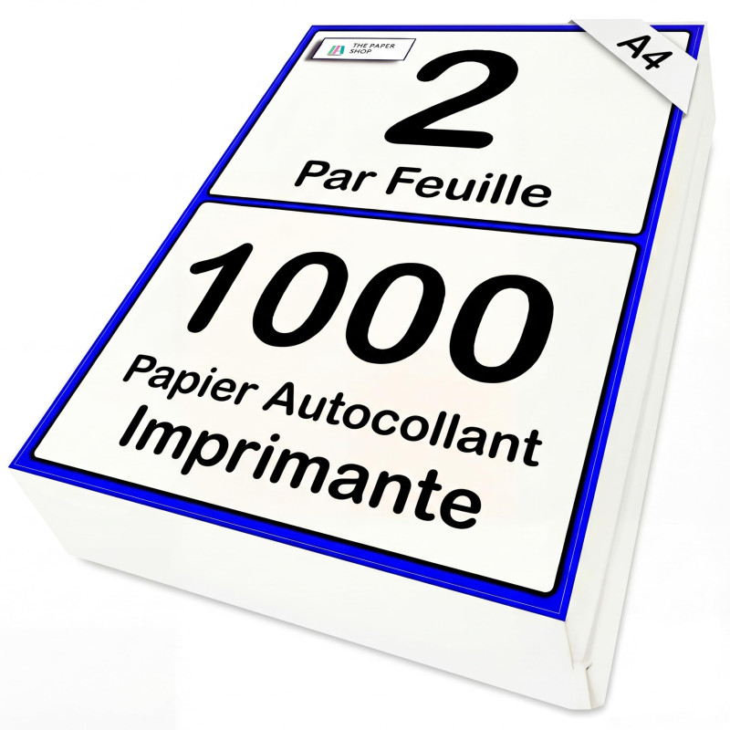 Lot de 1 000 étiquettes autocollantes blanches pour imprimante A4, 2 par feuille | Imprimante adhésive A5, 2 par feuille d'étiqu Lot de 1 000 étiquettes autocollantes blanches pour imprimante A4, 2 par feuille | Imprimante adhésive A5, 2 par feuille d'étiqu