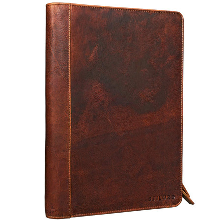 STILORD 'Julius' Vintage Porte-Documents en Cuir Marron Pochette à Documents DIN A4 Retro Design Business en Cuir, Couleur:Kara