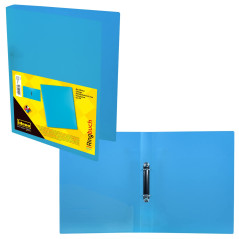 Idena 224339 - Classeur à anneaux DIN A4, en PP, 2 anneaux, largeur dos 35 mm, turquoise translucide, 1 pièce