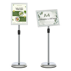 Mutualsign Porte affiche A4 Présentoir sur pied, Support pour affiche, Présentoir publicitaire remplaçable, Support de signe en 
