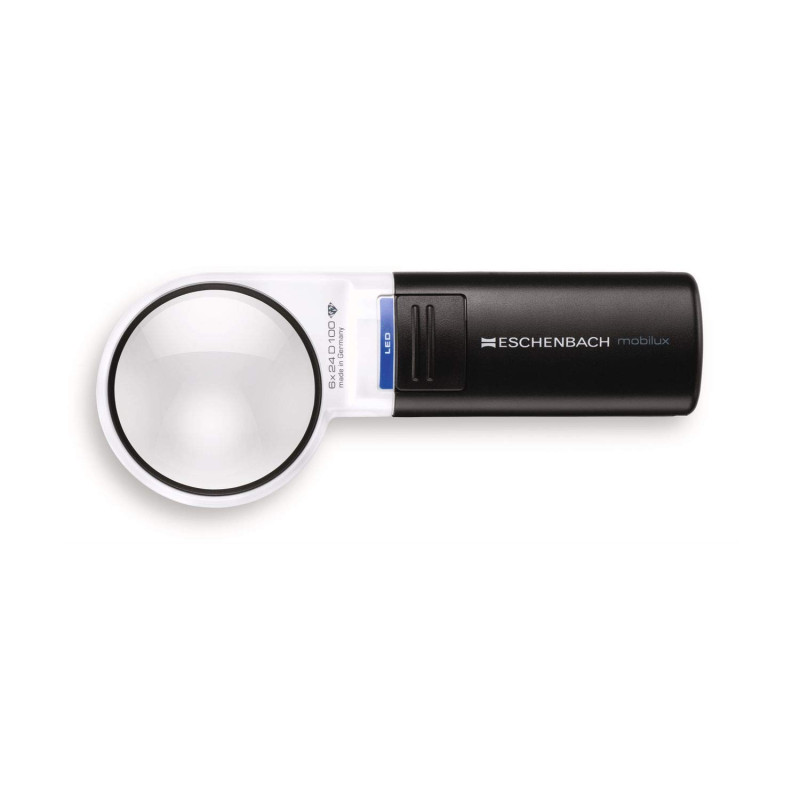 Eschenbach Loupe Optique à Main avec éclairage LED mobiluxLED - Grossissement : 6X - Taille de la lentille : (Ø) 58 mm Eschenbach Loupe Optique à Main avec éclairage LED mobiluxLED - Grossissement : 6X - Taille de la lentille : (Ø) 58 mm